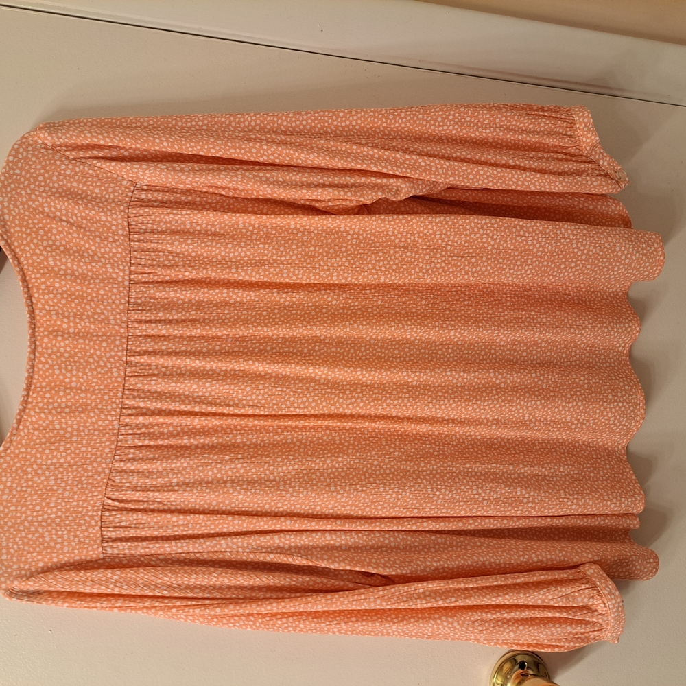 Peach Long Sleeve Blouse
